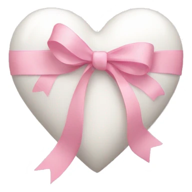 white heart with light pink ribbon bow sticker