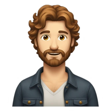 Homme caucasien cheveux gominés brume barbe cuivré sticker