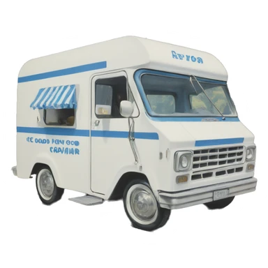 Good humor ice cream caravan, 1970, blue and white  sticker