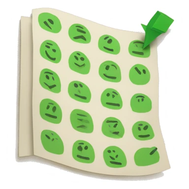 paper with green check marks sticker