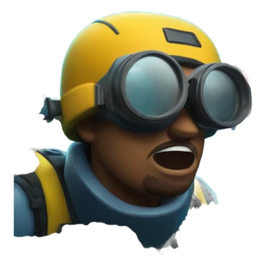 sub man look coral under sea sticker