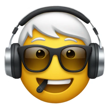 sunglasses smiley wearing headphones sticker
