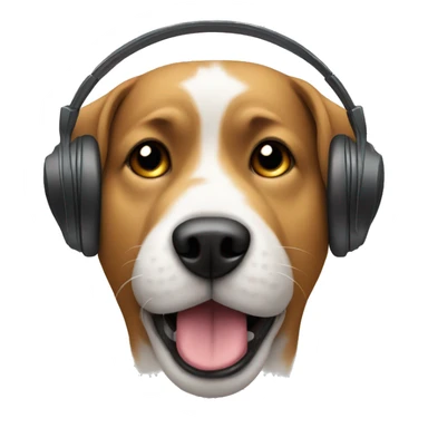 dog listen music sticker