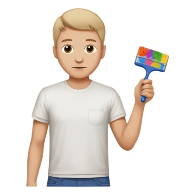 a man painting a wall   sticker