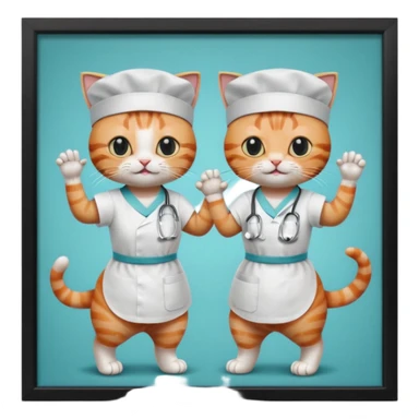 Cats dancing in operating theatre sticker