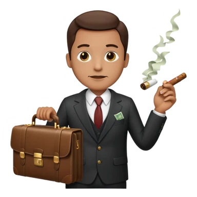 suit, cigar, briefcase of cash sticker