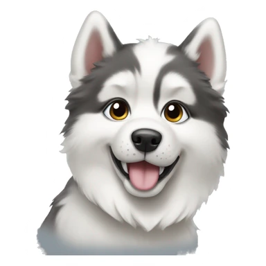 Cute puppy, husky, snowy  sticker