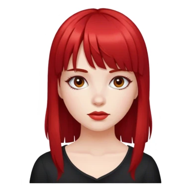 girl with black and red hair with bangs sticker