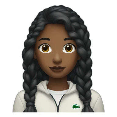 Lacoste bag Black girl with long hair with black lacoste windbreaker sticker