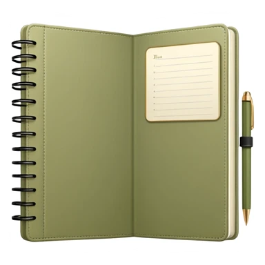 Pale olive Planner open notebook sticker