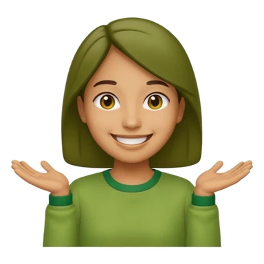 happy face this emoji🤷‍♂️ in green clothes sticker