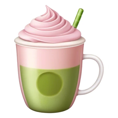 light pink cup with matcha latte sticker