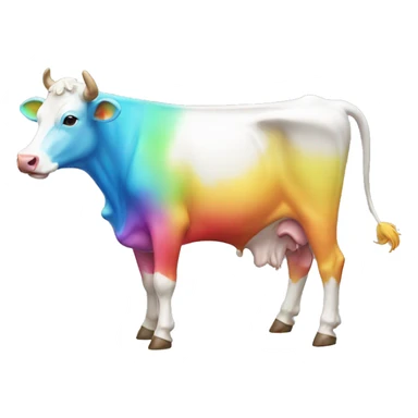 rainbow cow sticker