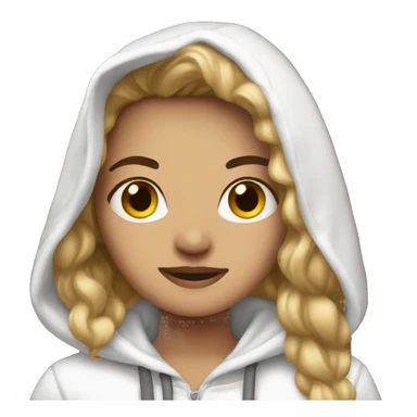 Darkblonde hair girl with white christmas hoodie sticker