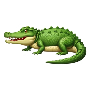Crocodile  laying down with tail over its back with its mouth alittle open sticker