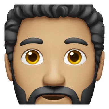 Man black hair beard judging sticker