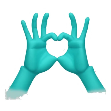 Turquoise blue heart hands sticker