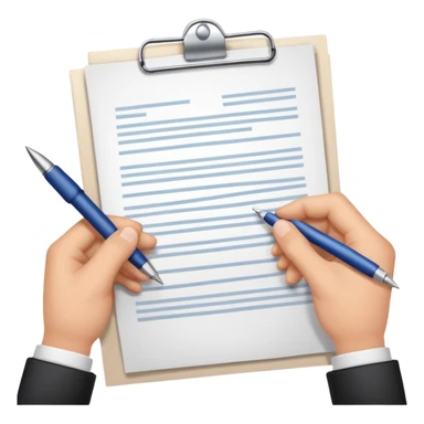 two hands passing a document sticker