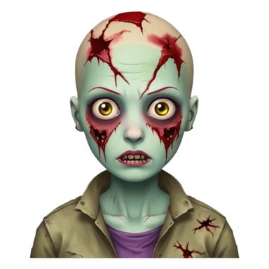 bald woman zombie sticker