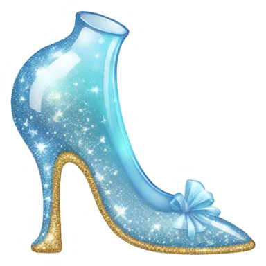 sparkly glittery glass slipper sticker