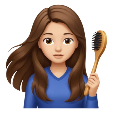 girl brushing hair sticker