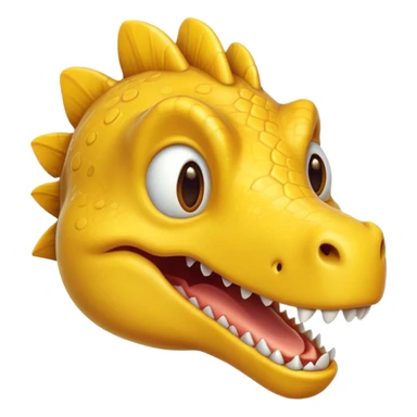 smiling yellow dinosaur head sticker