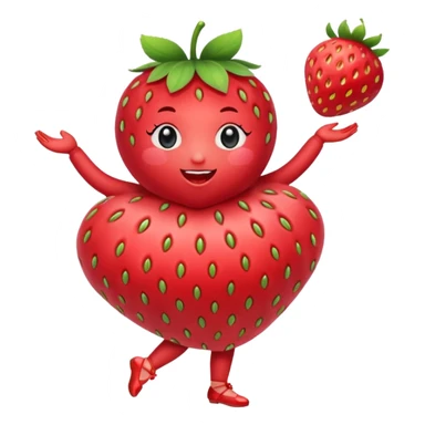 Strawberry fruit dancing ballet sticker