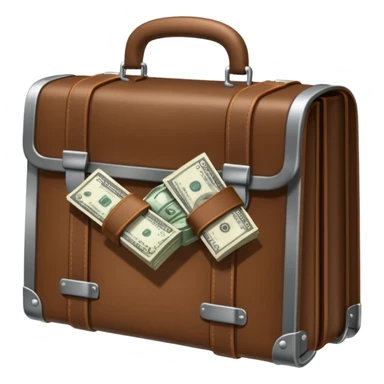 a briefcase with money, and in front of it a prison grate sticker