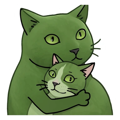 cat hugging sticker