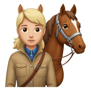 person with a horse on the end of a long lead sticker