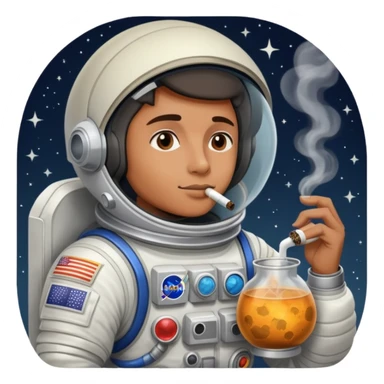 Pothead on the moon sticker