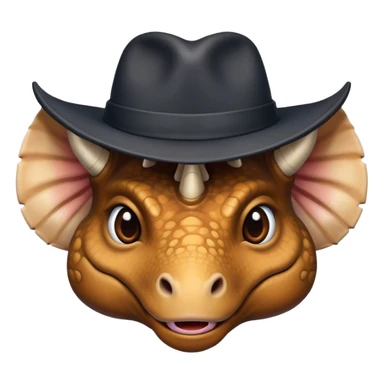 triceratops face with a dark office hat sticker