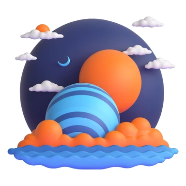 deep blue Neptune planet with storms sticker