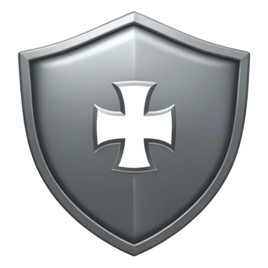 Steel gray shield with bicep flex icon sticker