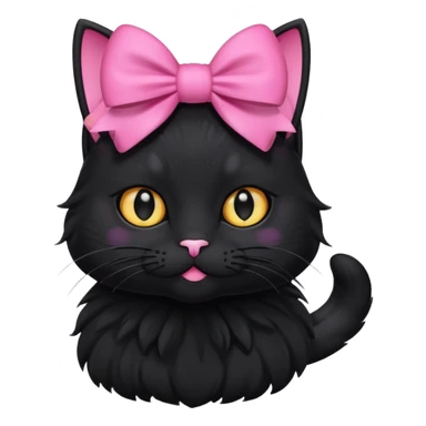 black cat with bows sticker