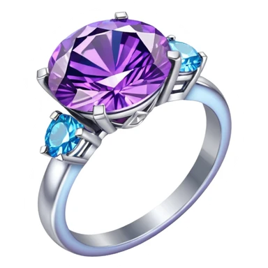 A blue and purple diamond ring sticker