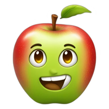 smirking apple sticker