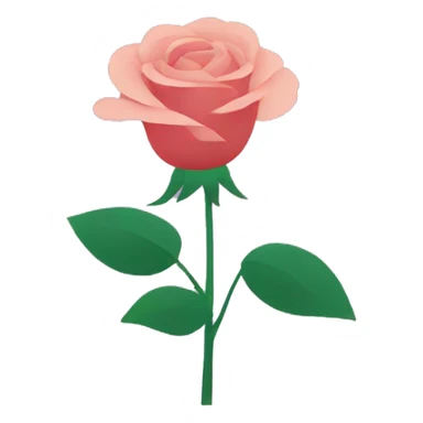 Minimalist vector art of a straight rose plant. sticker