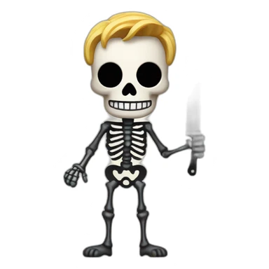 gordon ramsay skeleton holding knife sticker