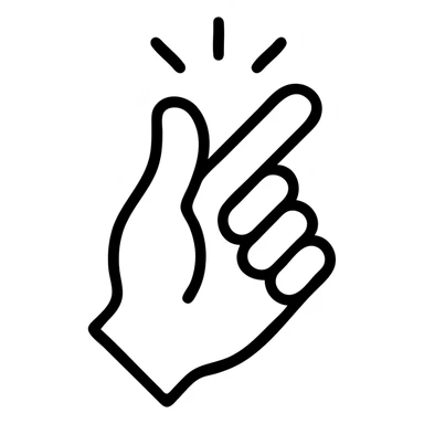 hand snapping fingers outlined icon with no fill sticker