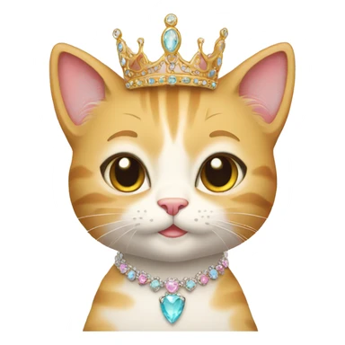 princess-cat with tiara and necklace full body sticker