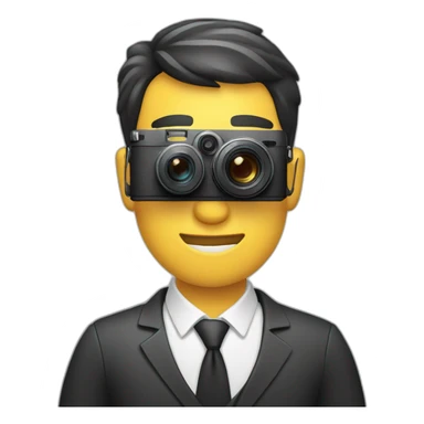 man taking professional picture with camera sticker