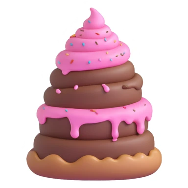 poop with pink icing sticker