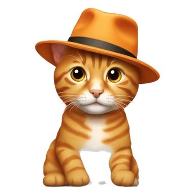 Orange Tabby Wearing A Hat  sticker