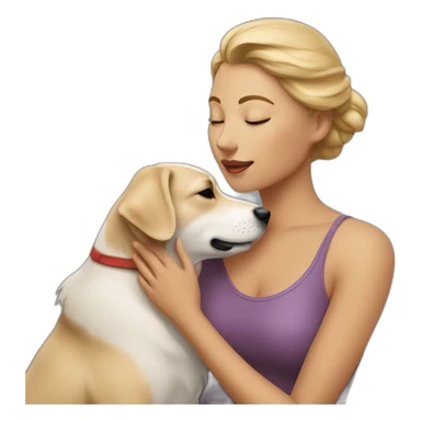 A woman kissing a dog  sticker