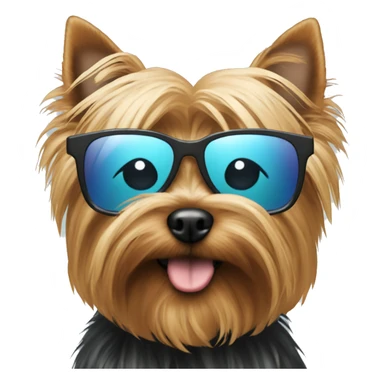 Yorkie with sunglasses  sticker