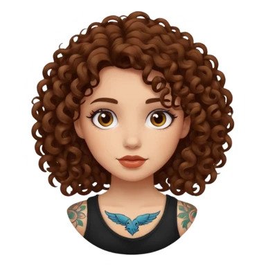 curley hair tattoo girl sticker