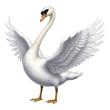 a swan dancing with the lower side of its body sticker