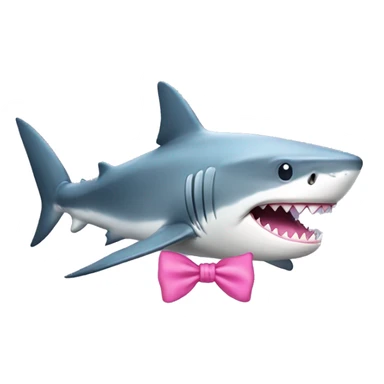 shark with a pretty pink bow sticker