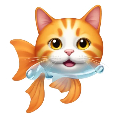 Orange cat wants to be a fish sticker